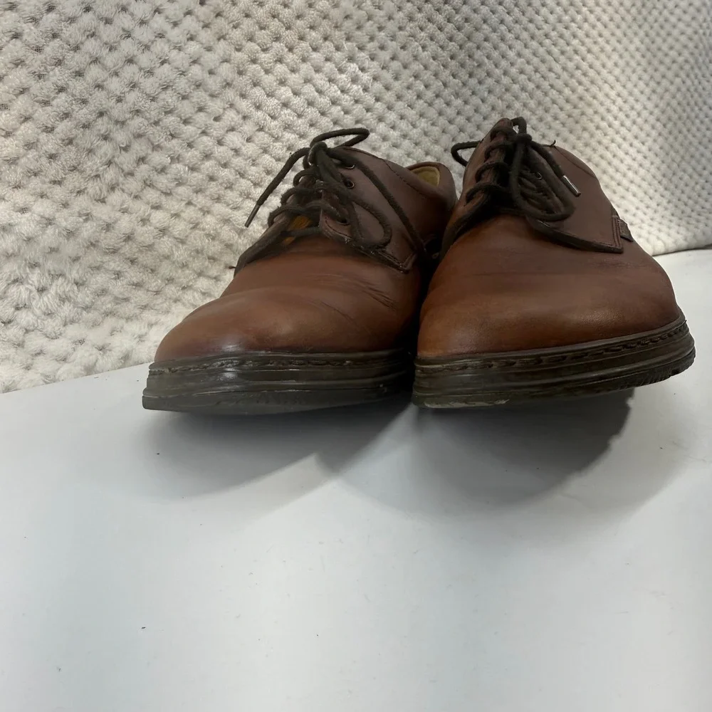 Mephisto Air Jet Leather Oxford Shoes Men 9 Brown Moc Lace Up Comfort Casual